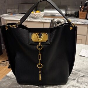 Valentino Garavani Black Bag with Gold Accents